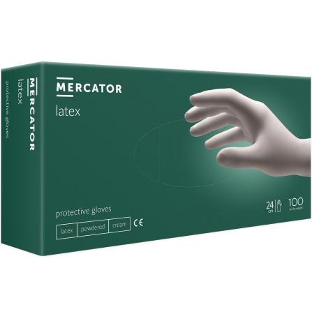 Перчатки Latex 100 шт. латексные опудренные (в т.ч.20% НДС)