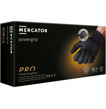 Ideall Nitrile Moto PowerGrip black  нитриловые     50 штук/25 пар  Ультра прочные