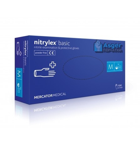 Nitrylex Basic M 100 шт. рукавички нітрилові неопудрені