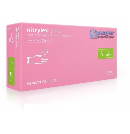 Nitrylex Pink S (6-7) 100 шт. перчатки нитриловые неопудренные светло-розовые