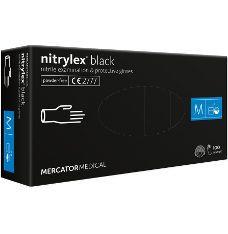 Nitrylex PF BLACK 100 шт. перчатки нитриловые неопудренные