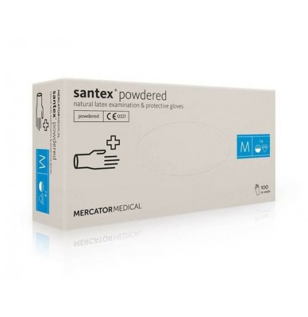 Перчатки Santex 100 шт. перчатки латексные опудренные